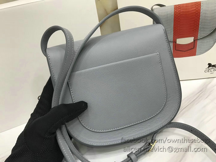 Celine Small Trotteur Bag in Grained Calfskin Light Blue CL30038