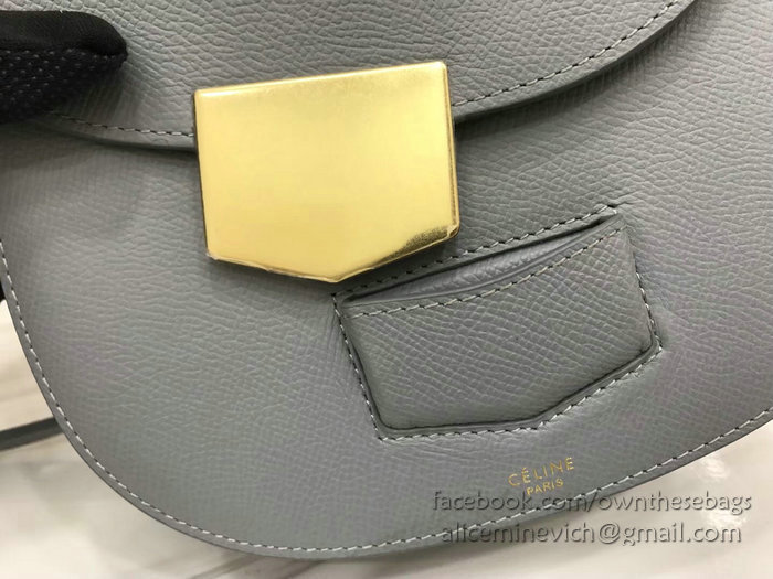 Celine Small Trotteur Bag in Grained Calfskin Light Blue CL30038