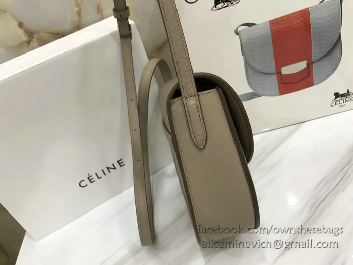 Celine Small Trotteur Bag in Grained Calfskin Light Grey CL30038