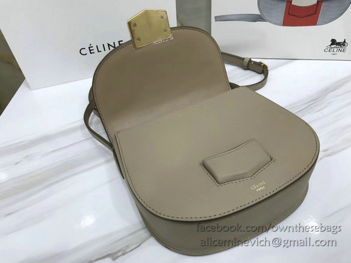 Celine Small Trotteur Bag in Grained Calfskin Light Grey CL30038