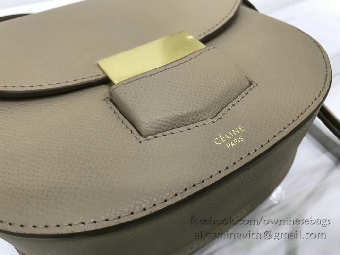 Celine Small Trotteur Bag in Grained Calfskin Light Grey CL30038