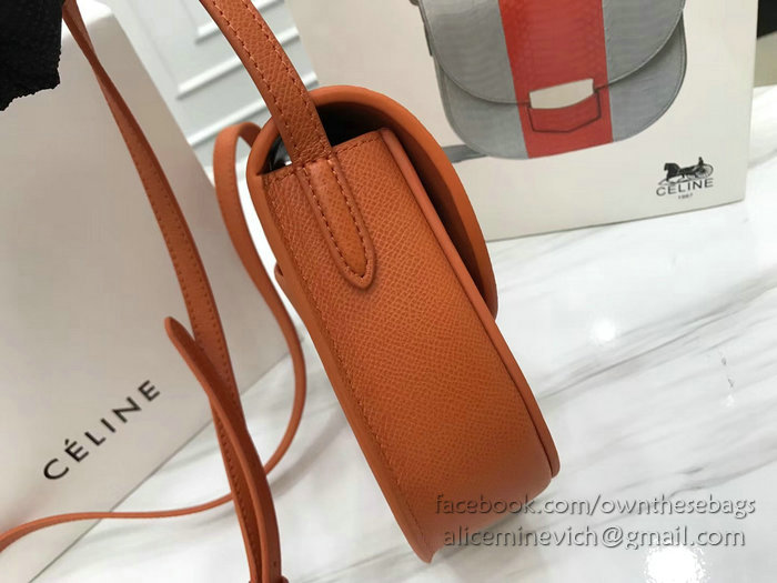 Celine Small Trotteur Bag in Grained Calfskin Orange CL30038