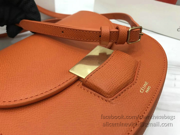 Celine Small Trotteur Bag in Grained Calfskin Orange CL30038