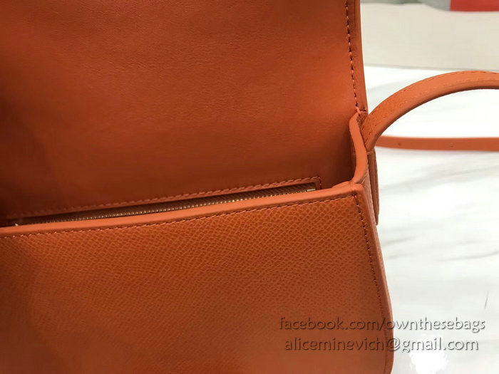 Celine Small Trotteur Bag in Grained Calfskin Orange CL30038