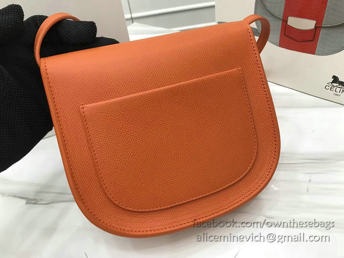 Celine Small Trotteur Bag in Grained Calfskin Orange CL30038