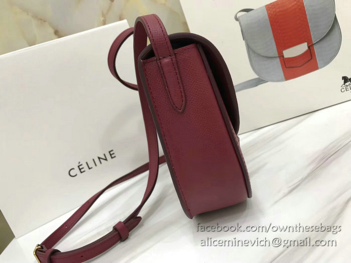 Celine Small Trotteur Bag in Grained Calfskin Red CL30038