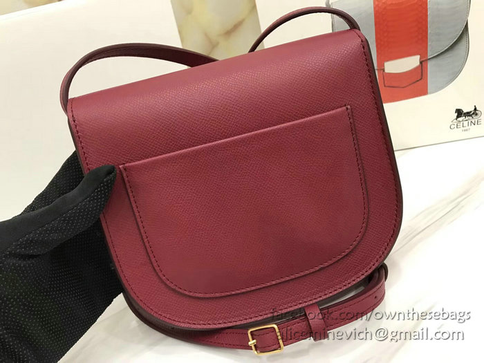 Celine Small Trotteur Bag in Grained Calfskin Red CL30038