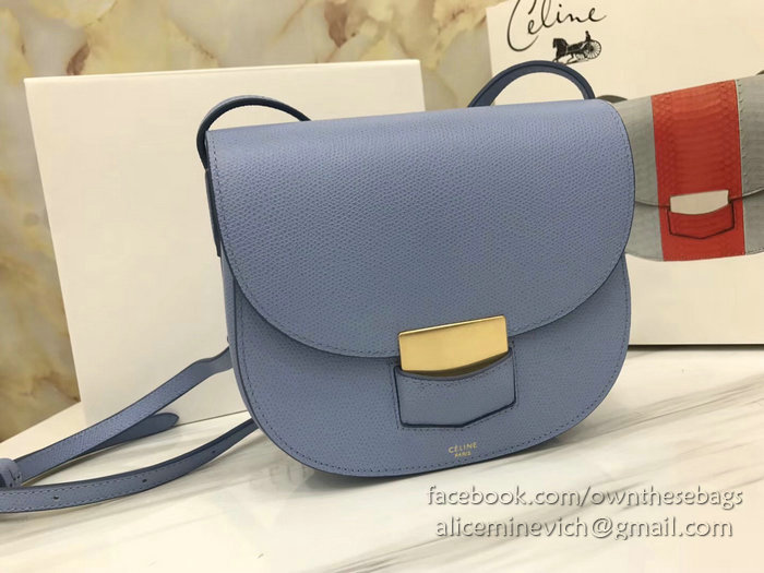 Celine Small Trotteur Bag in Grained Calfskin Skyblue CL30038