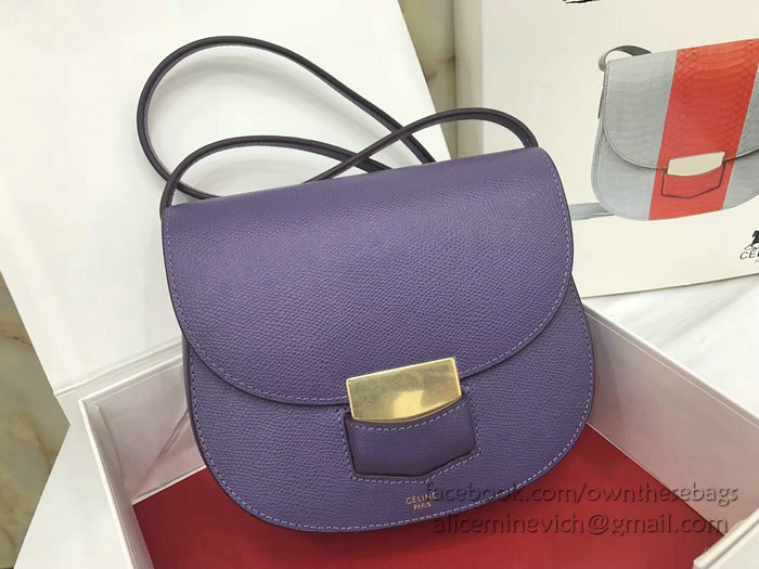 Celine Small Trotteur Bag in Grained Calfskin Violet CL30038