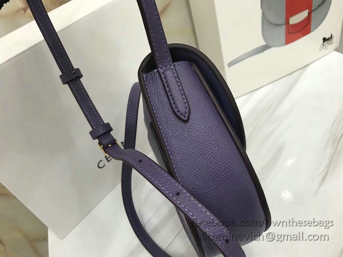 Celine Small Trotteur Bag in Grained Calfskin Violet CL30038