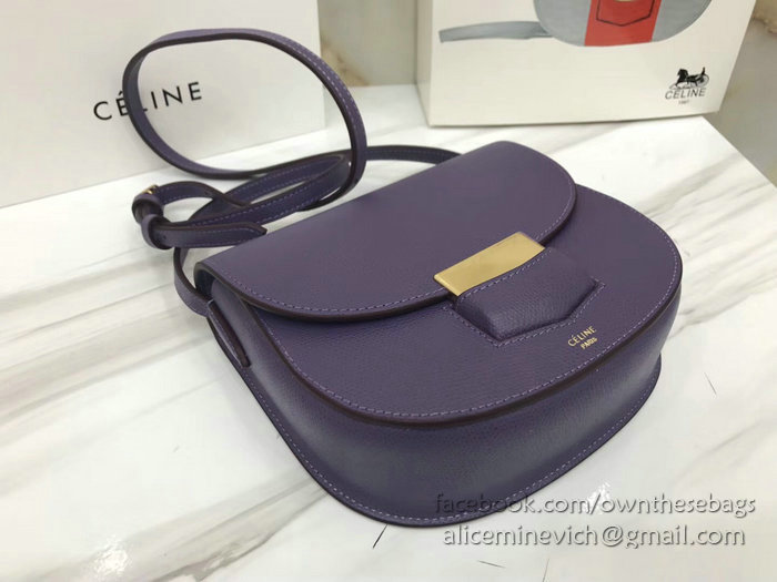 Celine Small Trotteur Bag in Grained Calfskin Violet CL30038