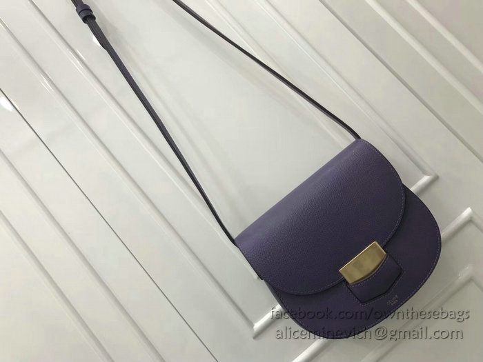 Celine Small Trotteur Bag in Grained Calfskin Violet CL30038