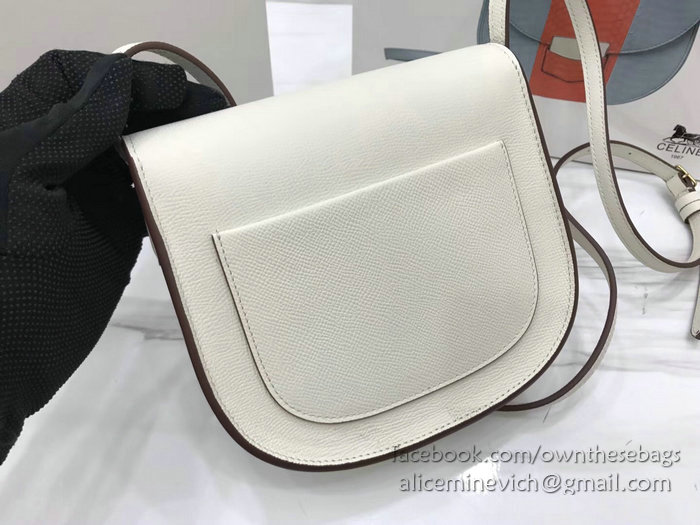 Celine Small Trotteur Bag in Grained Calfskin White CL30038