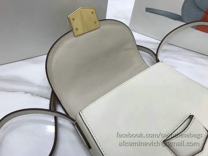 Celine Small Trotteur Bag in Grained Calfskin White CL30038