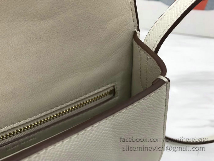 Celine Small Trotteur Bag in Grained Calfskin White CL30038