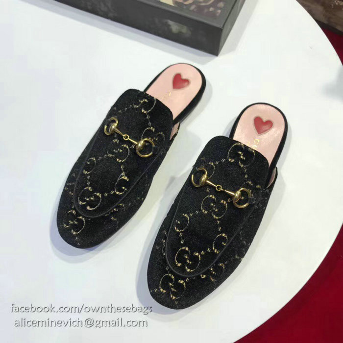 Gucci Princetown Velvet Slipper 401186