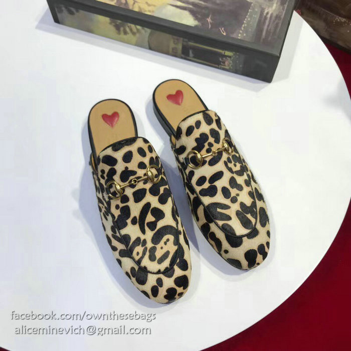 Gucci Princetown leopard calf hair slipper 476250