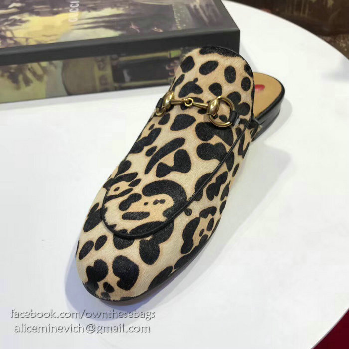 Gucci Princetown leopard calf hair slipper 476250