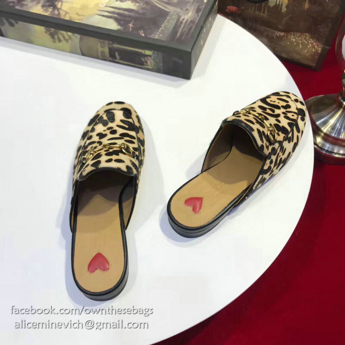 Gucci Princetown leopard calf hair slipper 476250