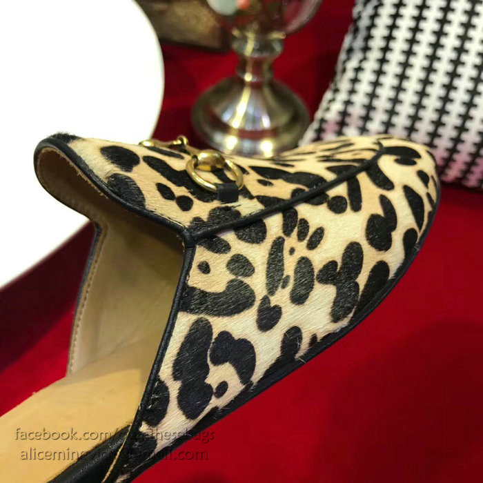 Gucci Princetown leopard calf hair slipper 476250