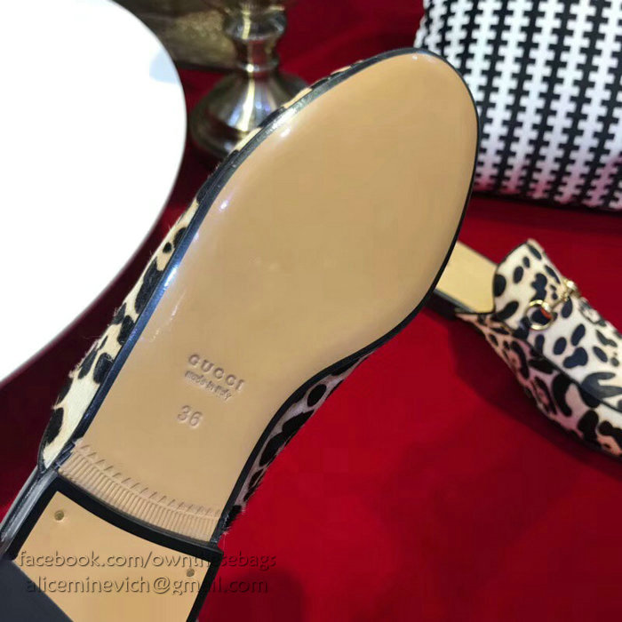 Gucci Princetown leopard calf hair slipper 476250