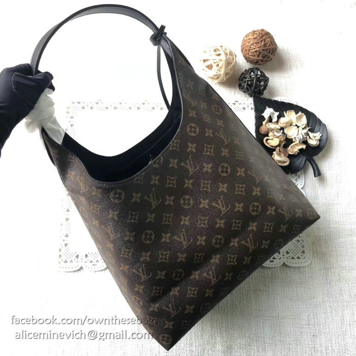 Louis Vuitton Monogram Canvas Flower Hobo Noir M43546