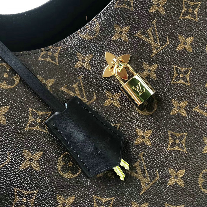 Louis Vuitton Monogram Canvas Flower Hobo Noir M43546