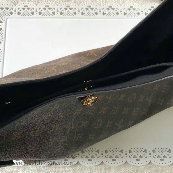 Louis Vuitton Monogram Canvas Flower Hobo Noir M43546