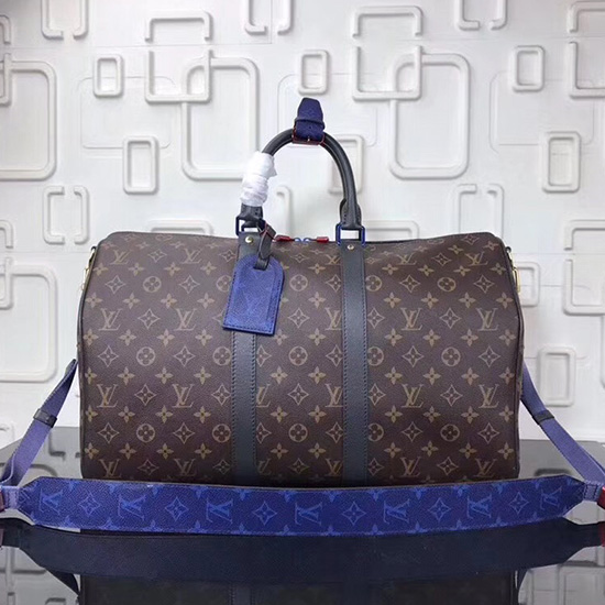 Louis Vuitton Monogram Canvas Keepall Bandouliere 45 Brown M43858