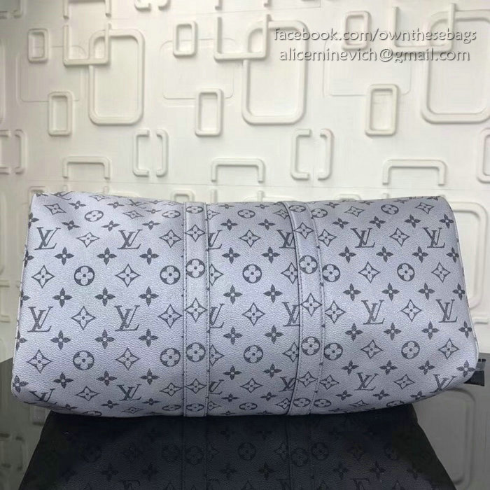 Louis Vuitton Monogram Canvas Keepall Bandouliere 45 Silver M43858