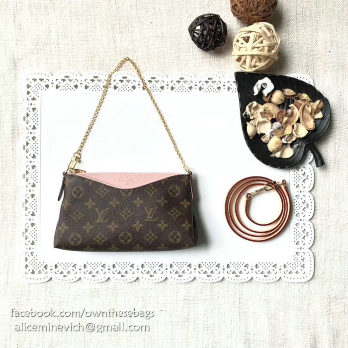 Louis Vuitton Monogram Canvas Pallas Clutch Pink M41638