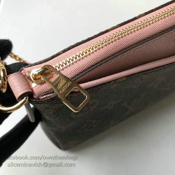 Louis Vuitton Monogram Canvas Pallas Clutch Pink M41638