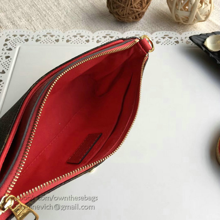 Louis Vuitton Monogram Canvas Pallas Clutch Red M41638