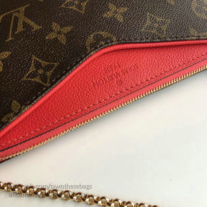 Louis Vuitton Monogram Canvas Pallas Clutch Red M41638