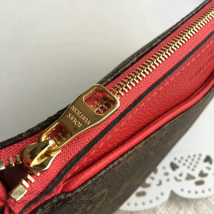 Louis Vuitton Monogram Canvas Pallas Clutch Red M41638