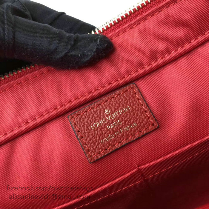 Louis Vuitton Monogram Empreinte Zipped Handbag PM Red M54196