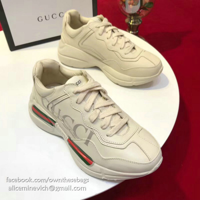 Rhyton Gucci logo leather sneaker 500877