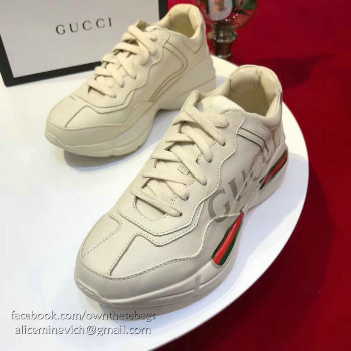 Rhyton Gucci logo leather sneaker 500877