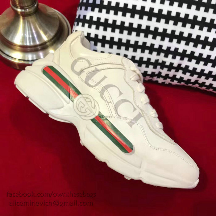 Rhyton Gucci logo leather sneaker 500877