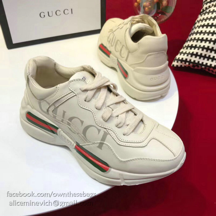 Rhyton Gucci logo leather sneaker 500877