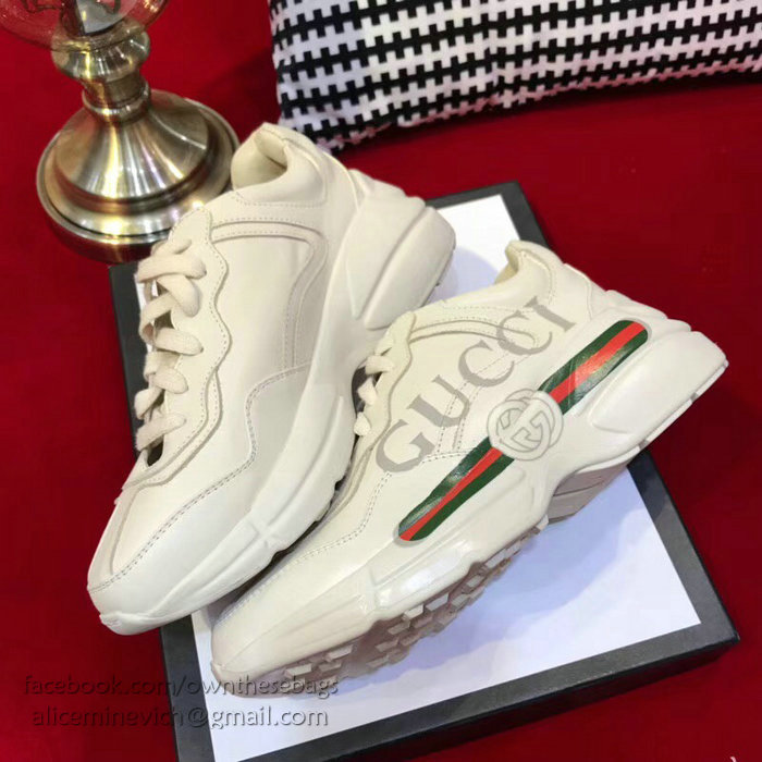 Rhyton Gucci logo leather sneaker 500877