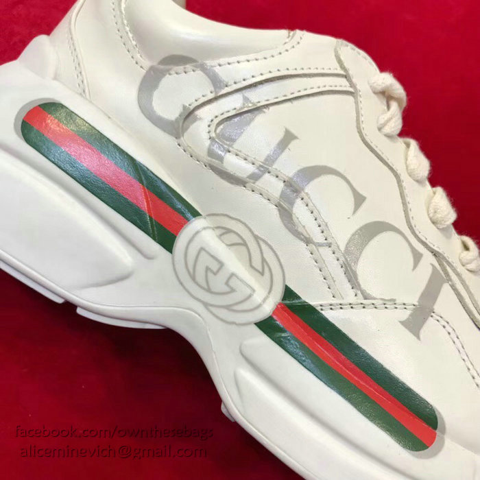 Rhyton Gucci logo leather sneaker 500877