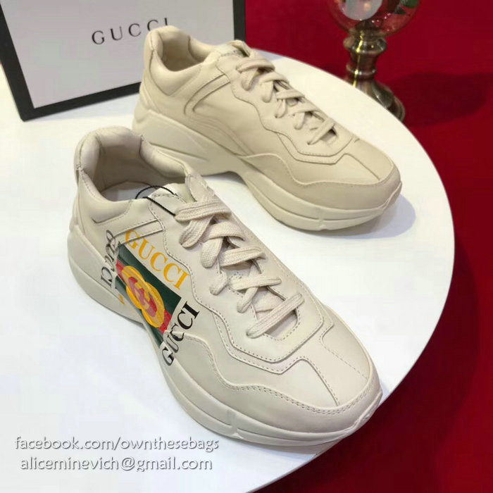 Rhyton Gucci logo leather sneaker 500878