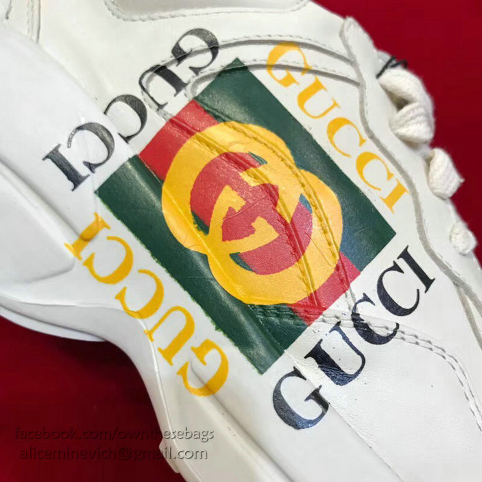 Rhyton Gucci logo leather sneaker 500878