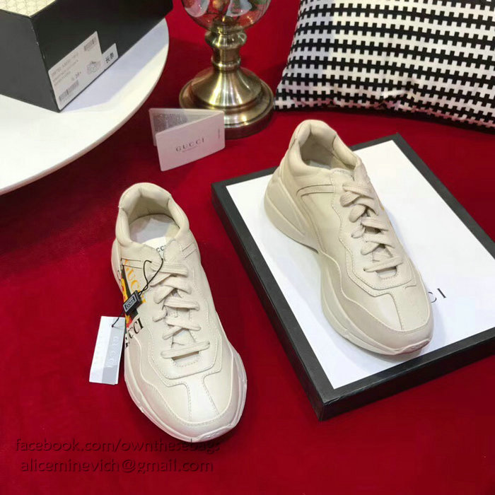 Rhyton Gucci logo leather sneaker 500878