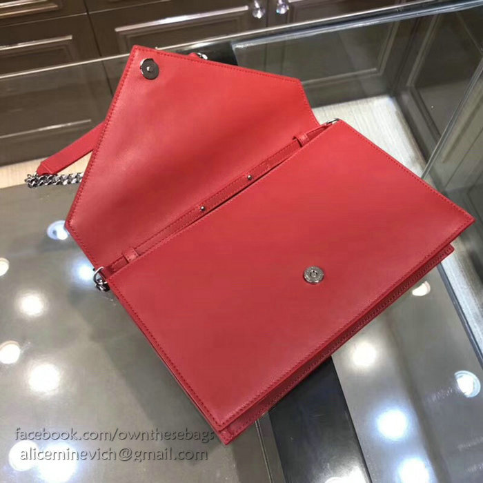 Saint Laurent LE SEPT Chain Bag in Red Leather 511262