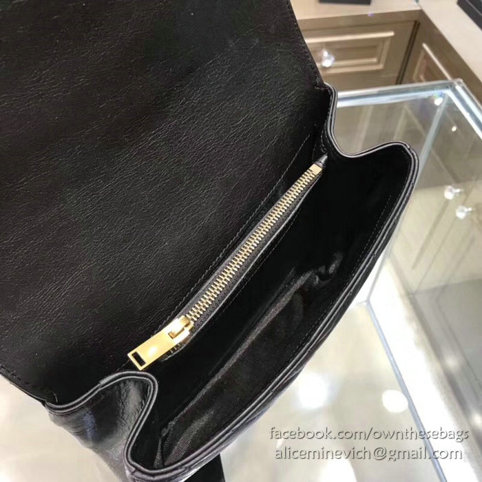 Saint Laurent Calfskin Shoulder Bag Black 428056