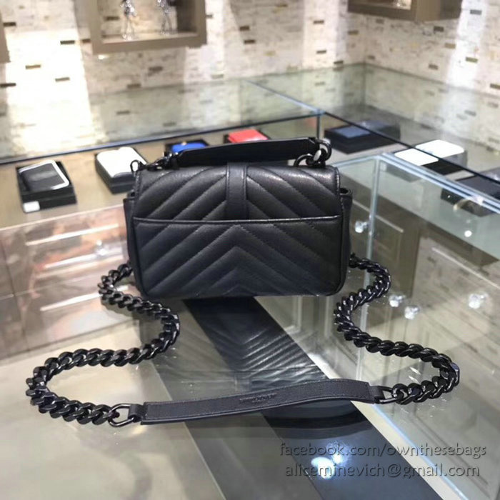 Saint Laurent Matelasse Chain Wallet Black with Black hardware 438492