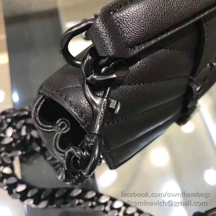 Saint Laurent Matelasse Chain Wallet Black with Black hardware 438492