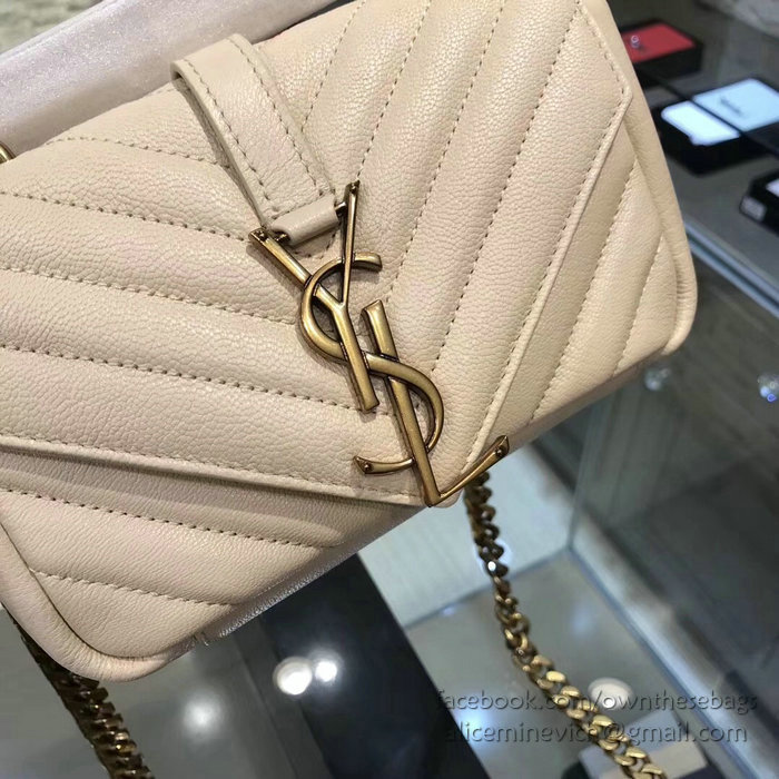 Saint Laurent Matelasse Chain Wallet Off-white with Gold hardware 438492